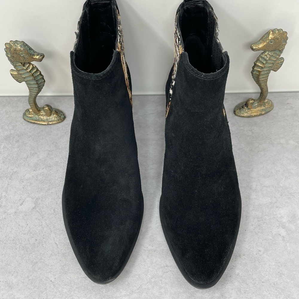 Crown Vintage Tolana 2 Chelsea Ankle Boots Women's Size 9M, Black Suede/Cow Hair - Picture 3 of 13